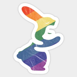 Hug Bunny Rainbow Sticker